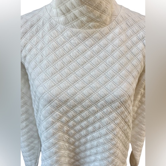J. Crew Quilted Mockneck Pullover Women’s Small Ivory Top - Picture 5 of 10